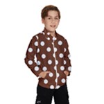 Polka Dots - White on Auburn Brown Wind Breaker (Kids)
