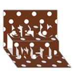 Polka Dots - White on Auburn Brown Get Well 3D Greeting Card (7x5)