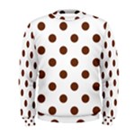 Polka Dots - Auburn Brown on White Men s Sweatshirt