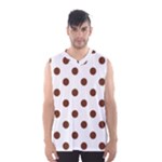 Polka Dots - Auburn Brown on White Men s Basketball Tank Top