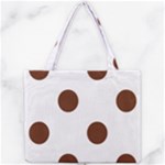 Polka Dots - Auburn Brown on White Mini Tote Bag