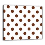Polka Dots - Auburn Brown on White Canvas 24  x 20  (Stretched)