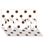 Polka Dots - Auburn Brown on White MOM 3D Greeting Card (8x4)