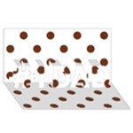 Polka Dots - Auburn Brown on White #1 DAD 3D Greeting Card (8x4)