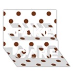 Polka Dots - Auburn Brown on White TAKE CARE 3D Greeting Card (7x5)