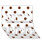 Polka Dots - Auburn Brown on White You Did It 3D Greeting Card (7x5)