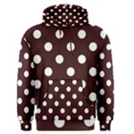 Polka Dots - White on Dark Sienna Brown Men s Pullover Hoodie