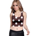 Polka Dots - White on Dark Sienna Brown Racer Back Crop Top