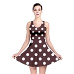 Polka Dots - White on Dark Sienna Brown Reversible Skater Dress