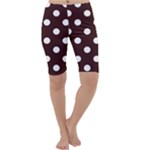 Polka Dots - White on Dark Sienna Brown Cropped Leggings