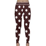Polka Dots - White on Dark Sienna Brown Yoga Leggings