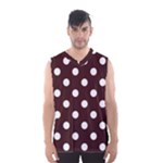 Polka Dots - White on Dark Sienna Brown Men s Basketball Tank Top
