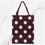 Polka Dots - White on Dark Sienna Brown Classic Tote Bag