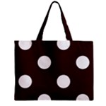 Polka Dots - White on Dark Sienna Brown Zipper Mini Tote Bag