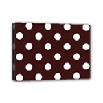 Polka Dots - White on Dark Sienna Brown Mini Canvas 7  x 5  (Stretched)
