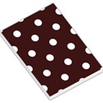 Polka Dots - White on Dark Sienna Brown Large Memo Pads