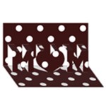 Polka Dots - White on Dark Sienna Brown MOM 3D Greeting Card (8x4)