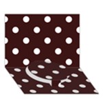 Polka Dots - White on Dark Sienna Brown Circle Bottom 3D Greeting Card (7x5)