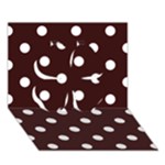 Polka Dots - White on Dark Sienna Brown Clover 3D Greeting Card (7x5)