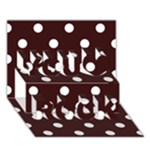 Polka Dots - White on Dark Sienna Brown You Rock 3D Greeting Card (7x5)