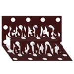 Polka Dots - White on Dark Sienna Brown Congrats Graduate 3D Greeting Card (8x4)