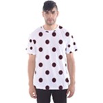 Polka Dots - Dark Sienna Brown on White Men s Sport Mesh Tee