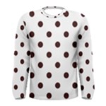 Polka Dots - Dark Sienna Brown on White Men s Long Sleeve T-shirt