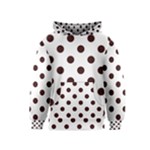 Polka Dots - Dark Sienna Brown on White Kid s Pullover Hoodie
