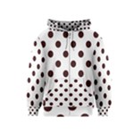 Polka Dots - Dark Sienna Brown on White Kid s Zipper Hoodie