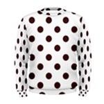 Polka Dots - Dark Sienna Brown on White Men s Sweatshirt