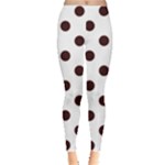 Polka Dots - Dark Sienna Brown on White Women s Leggings