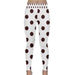 Polka Dots - Dark Sienna Brown on White Yoga Leggings
