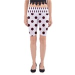 Polka Dots - Dark Sienna Brown on White Yoga Cropped Leggings