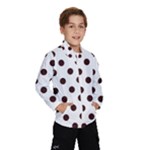 Polka Dots - Dark Sienna Brown on White Wind Breaker (Kids)