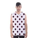 Polka Dots - Dark Sienna Brown on White Men s Basketball Tank Top