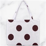 Polka Dots - Dark Sienna Brown on White Mini Tote Bag