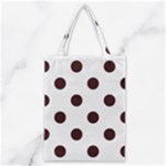 Polka Dots - Dark Sienna Brown on White Classic Tote Bag