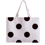 Polka Dots - Dark Sienna Brown on White Zipper Mini Tote Bag