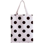 Polka Dots - Dark Sienna Brown on White Zipper Classic Tote Bag