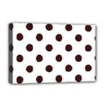 Polka Dots - Dark Sienna Brown on White Deluxe Canvas 18  x 12  (Stretched)