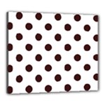 Polka Dots - Dark Sienna Brown on White Canvas 24  x 20  (Stretched)
