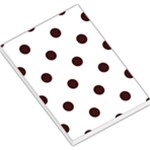 Polka Dots - Dark Sienna Brown on White Large Memo Pads