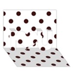 Polka Dots - Dark Sienna Brown on White I Love You 3D Greeting Card (7x5)