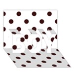 Polka Dots - Dark Sienna Brown on White BOY 3D Greeting Card (7x5)