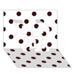 Polka Dots - Dark Sienna Brown on White LOVE 3D Greeting Card (7x5)