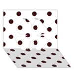 Polka Dots - Dark Sienna Brown on White Clover 3D Greeting Card (7x5)