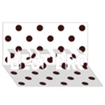 Polka Dots - Dark Sienna Brown on White BEST BRO 3D Greeting Card (8x4)