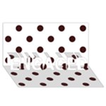 Polka Dots - Dark Sienna Brown on White ENGAGED 3D Greeting Card (8x4)