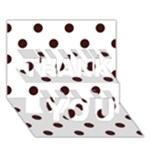 Polka Dots - Dark Sienna Brown on White THANK YOU 3D Greeting Card (7x5)