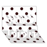 Polka Dots - Dark Sienna Brown on White You Did It 3D Greeting Card (7x5)